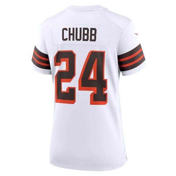 Nick Chubb Cleveland Browns Nike Women's Alternate Game Jersey - White/Brown - Image 4