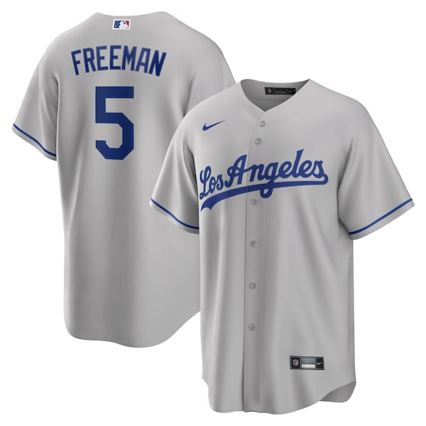 Freddie Freeman Los Angeles Dodgers Nike Road Replica Player Jersey - Gray/Royal/White - Image 2