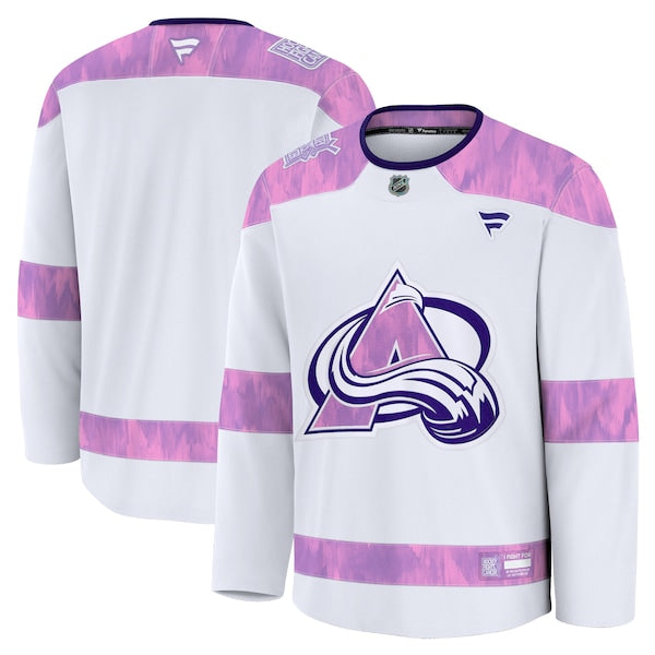 Colorado Avalanche 2024 Hockey Fights Cancer Practice Jersey - White