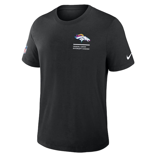 Denver Broncos Nike 2025 NFL Crucial Catch Tri-Blend Dri-FIT T-Shirt - Black - Image 2