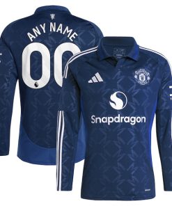 Manchester United adidas 2024/25 Away Replica Long Sleeve Custom Jersey - Navy