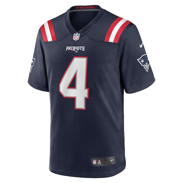 Bailey Zappe New England Patriots Nike Game Player Jersey - Navy/Red/White - Image 3