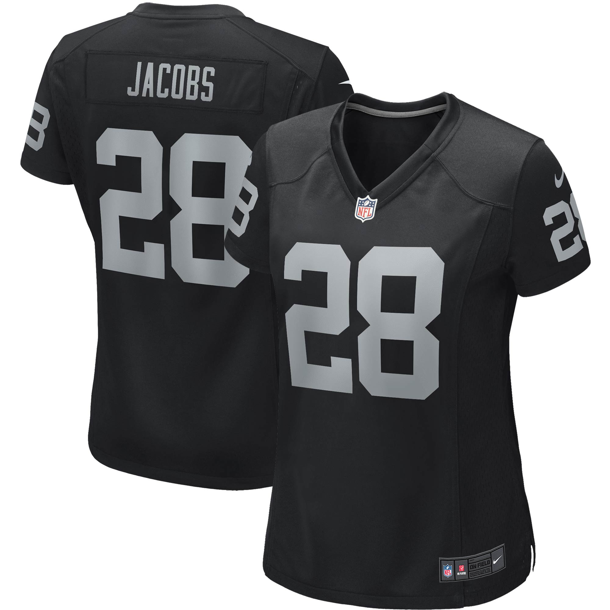 Josh Jacobs Las Vegas Raiders Nike Women's Player Game Team Jersey - White/Black - Image 7