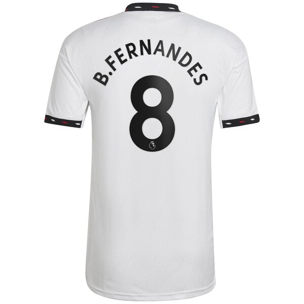 Bruno Fernandes Manchester United adidas 2022/23 Away Replica Player Jersey - White - Image 3