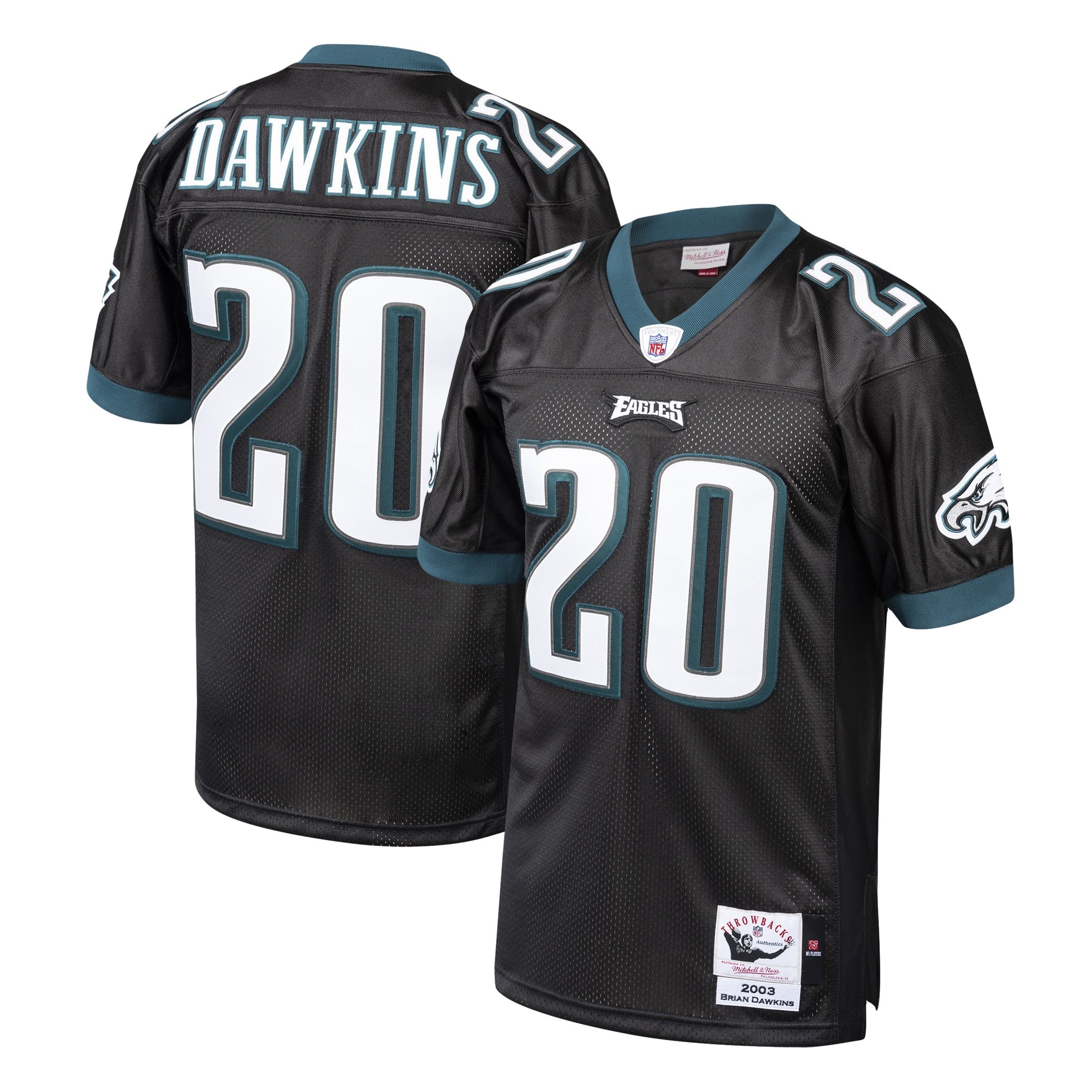 Brian Dawkins Philadelphia Eagles 2004 Authentic Throwback Retired Player Jersey - White/Black - Image 5