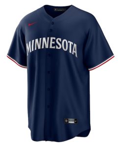 Alternative view of Minnesota Twins Nike Alternate Replica Team Logo Jersey - Navy
