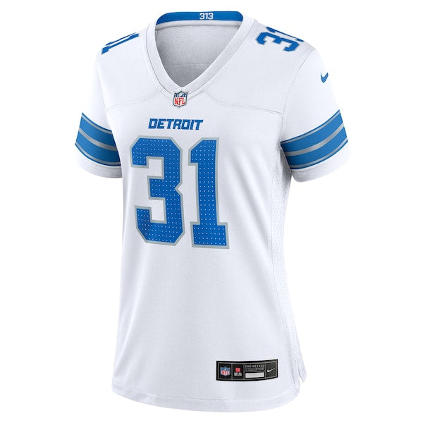 Kerby Joseph Detroit Lions Nike Women's Game Jersey - White/Blue - Image 3