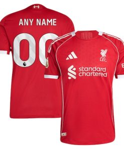 Liverpool adidas  2025/26 Home Custom Authentic Jersey - Red/Green