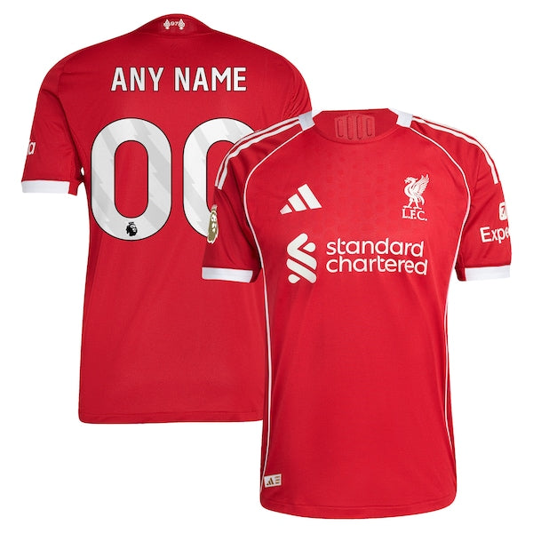 Liverpool adidas 2025/26 Home Custom Authentic Jersey - Red/Green
