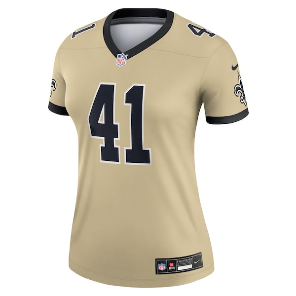 Alvin Kamara New Orleans Saints Nike Women's Gameday Golds Alternate Legend Player Performance Top - Gold - Image 2