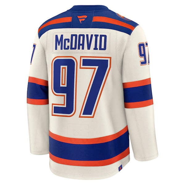 Connor McDavid Edmonton Oilers Alternate Premium Jersey - Light Beige - Image 3
