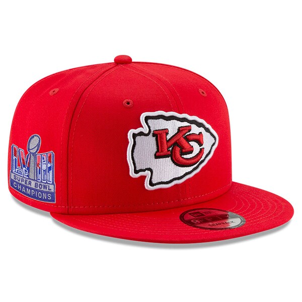 Kansas City Chiefs New Era Super Bowl LVIII Champions Side Patch 9FIFTY Snapback Hat - Red - Image 2