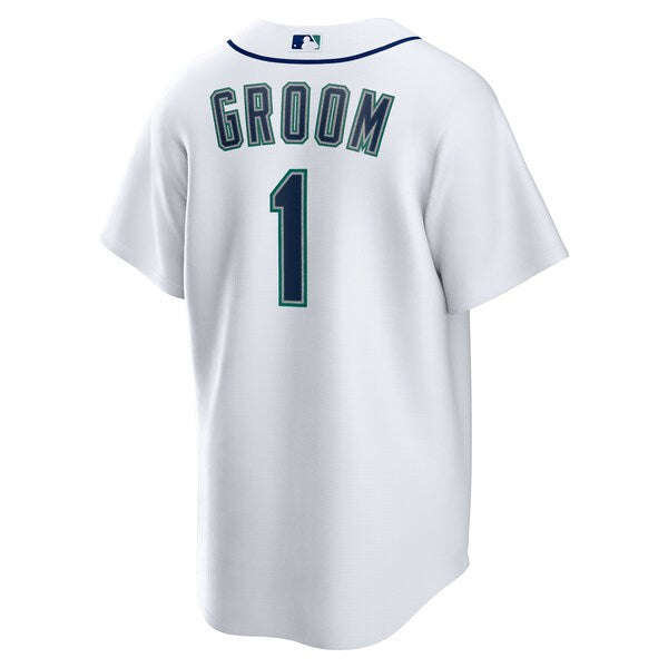 Seattle Mariners Nike #1 Groom Home Replica Jersey - White - Image 3