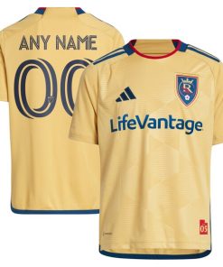 Real Salt Lake adidas Youth 2024 The Beehive State Kit Replica Custom Jersey - Gold