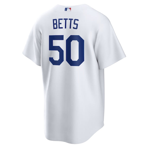 Mookie Betts Los Angeles Dodgers Nike Home Replica Player Name Jersey - White/Royal - Image 4