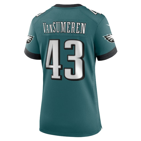 Ben VanSumeren Philadelphia Eagles Nike Women's Team Game Jersey - Midnight Green - Image 3