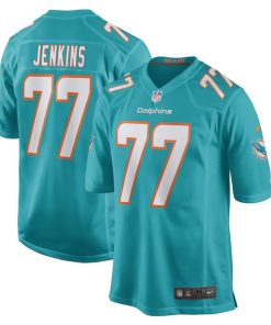 John Jenkins Miami Dolphins Nike Game Player Jersey - Aqua