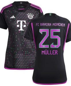 Thomas M¨¹ller Bayern Munich adidas Women's 2023/24 Away Replica Player Jersey - Black/White