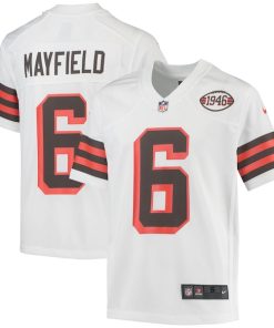 Alternative view of Baker Mayfield Cleveland Browns Nike Youth 1946 Collection Alternate Game Jersey - White/Brown