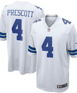 Alternative view of Dak Prescott Dallas Cowboys Nike Game Team Jersey - White/Navy