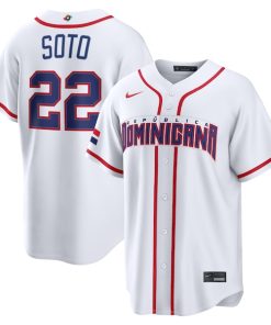 Juan Soto Dominican Republic Baseball Nike 2026 World Baseball Classic Home Stadium Jersey - White/Royal