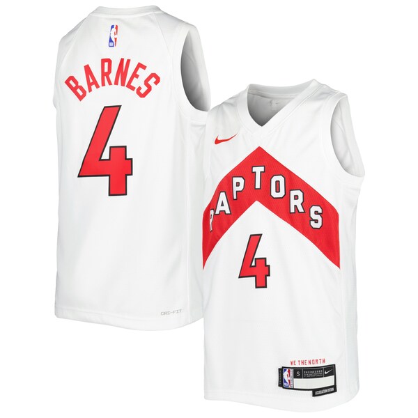 Scottie Barnes Toronto Raptors Nike Youth Swingman Jersey - Association Edition - White/Red - Image 2