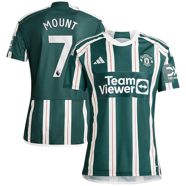 Mason Mount Manchester United adidas 2023/24 Away Replica Player Jersey - Green/Red - Image 2