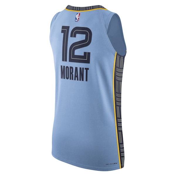 Ja Morant Memphis Grizzlies Jordan Brand Authentic Player Jersey - Statement Edition - Light Blue - Image 3