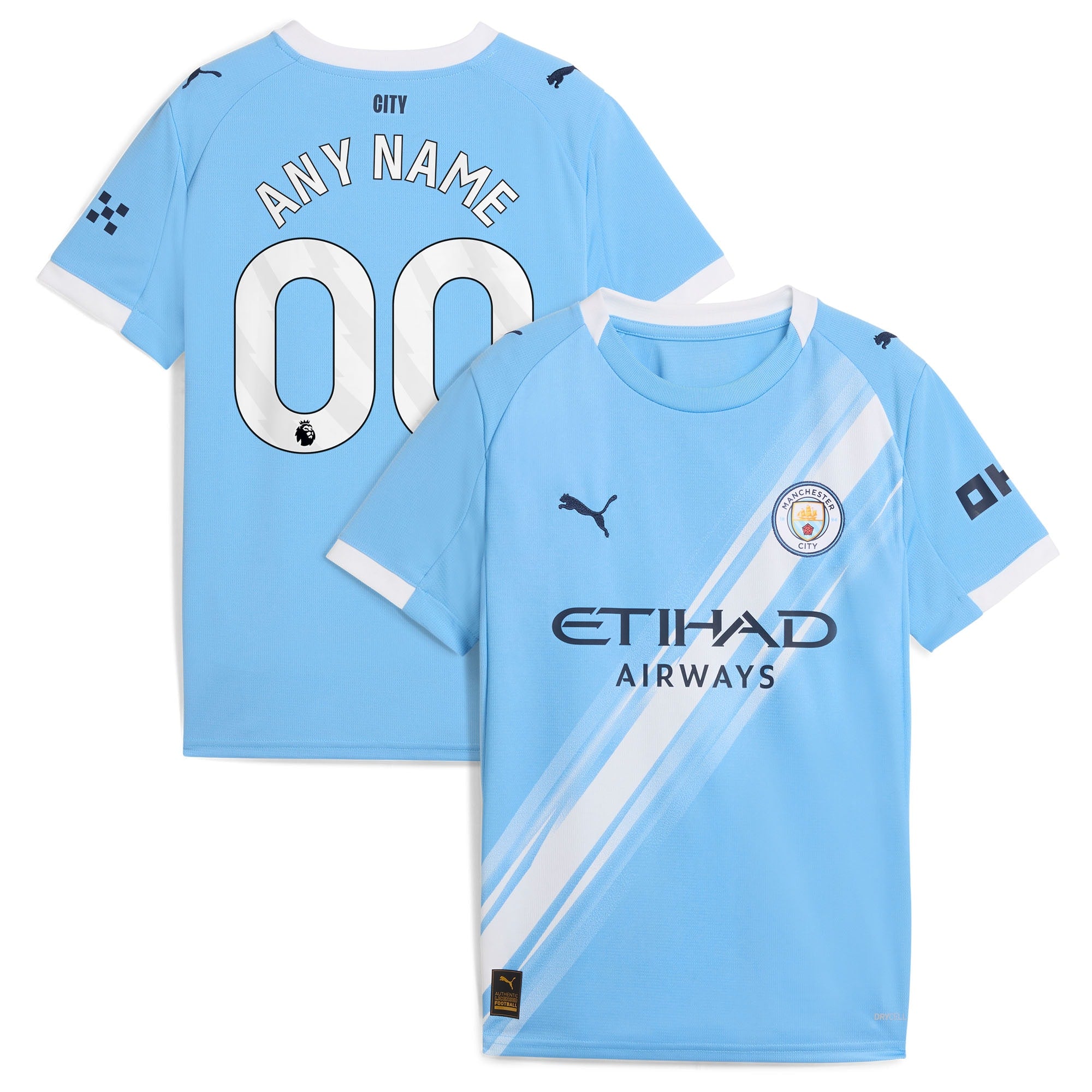 Manchester City Puma Youth 2025/26 Away Replica Custom Jersey - Black/Green/Light Blue - Image 8