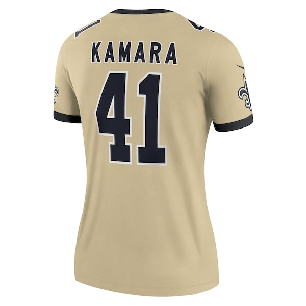 Alvin Kamara New Orleans Saints Nike Women's Gameday Golds Alternate Legend Player Performance Top - Gold - Image 3