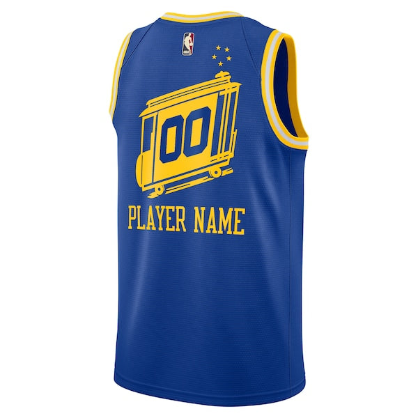 Golden State Warriors Nike 2020/21 Hardwood Classics Swingman Custom Jersey - Blue - Image 2