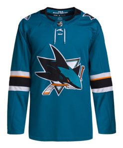 Alternative view of San Jose Sharks adidas 2021/22 Home Primegreen Authentic Jersey - Teal