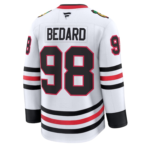 Connor Bedard Chicago Blackhawks Away Premium Jersey - White/Red - Image 4