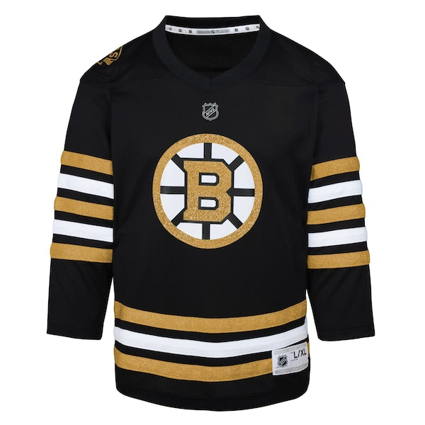 Boston Bruins Youth 100th Anniversary Replica Jersey - Black - Image 2