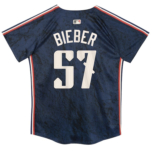 Shane Bieber Cleveland Guardians Nike Preschool 2024 City Connect Limited Jersey - Navy - Image 3