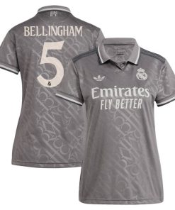 Alternative view of Jude Bellingham Los Merengues adidas Originals Women's 2024/25 Third Replica Player Jersey - Charcoal/White