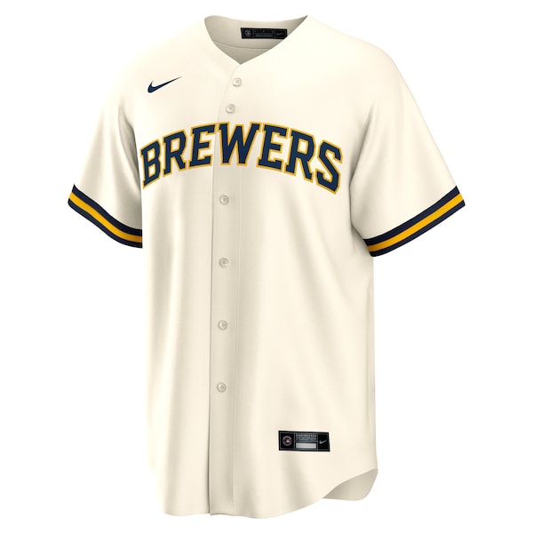 Christian Yelich Milwaukee Brewers Nike Alternate Replica Player Jersey - Cream/Gray/Navy/White - Image 3