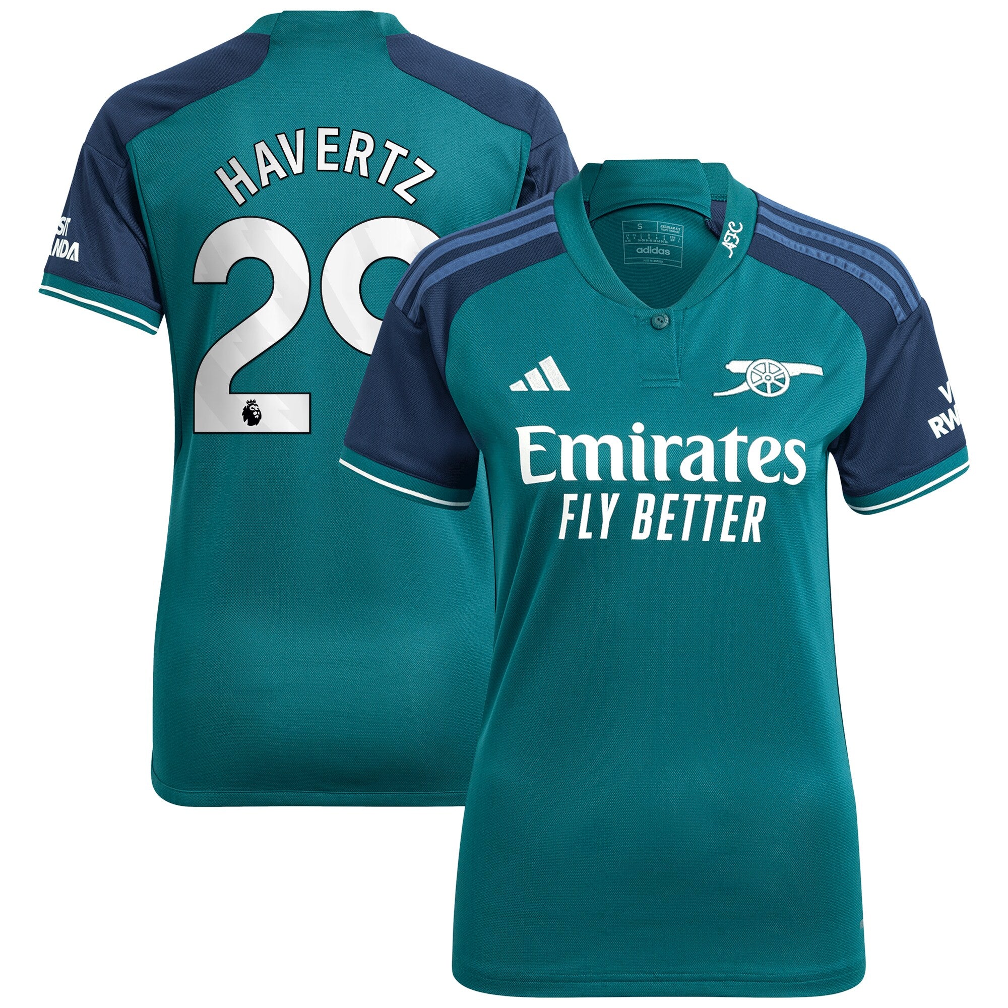 Kai Havertz Arsenal adidas Women's 2023/24 Away Replica Player Jersey - Yellow/Green/Red - Image 7
