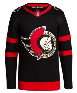 Alternative view of Ottawa Senators adidas Men's Home Primegreen Authentic Blank Jersey - Black