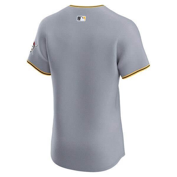 Pittsburgh Pirates Nike Road Vapor Premier Elite Patch Jersey - Gray - Image 3