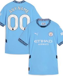 Manchester City Puma Women's 2024/25 Home Replica Custom Jersey - Light Blue