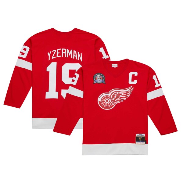Steve Yzerman Detroit Red Wings Captain Patch 1996/97 Blue Line Player Jersey - Red - Image 3