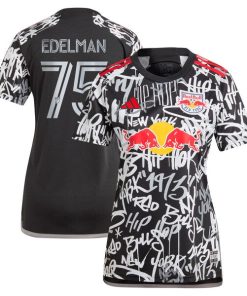 Daniel Edelman New York Red Bulls adidas Women's 2024 Freestyle Replica Player Jersey - Black