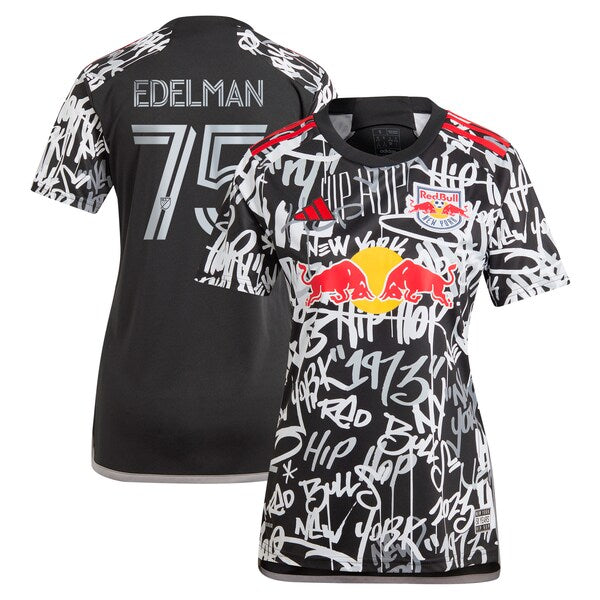 Daniel Edelman New York Red Bulls adidas Women's 2024 Freestyle Replica Player Jersey - Black