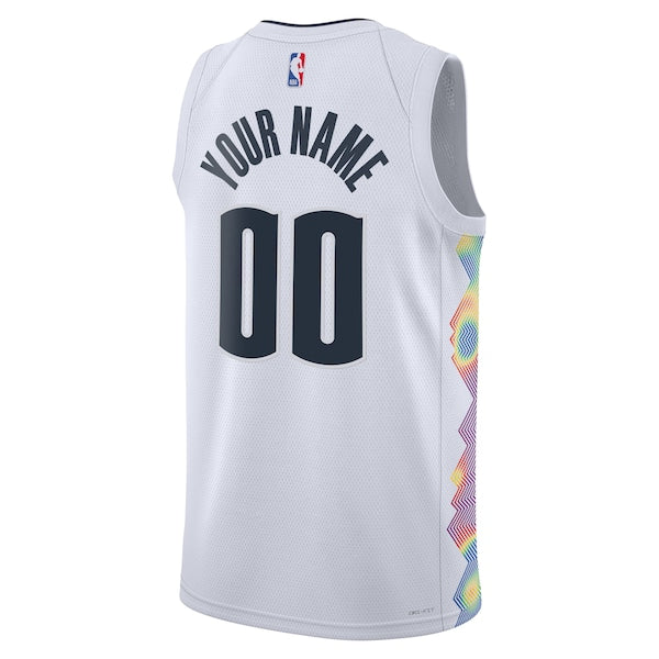 Denver Nuggets Nike Unisex 2024/25 Custom Swingman Jersey - City Edition - White - Image 3
