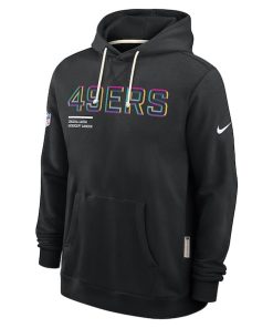 Alternative view of San Francisco 49ers Nike 2025 NFL Crucial Catch Sideline Standard Issue Dri-FIT Hoodie - Black