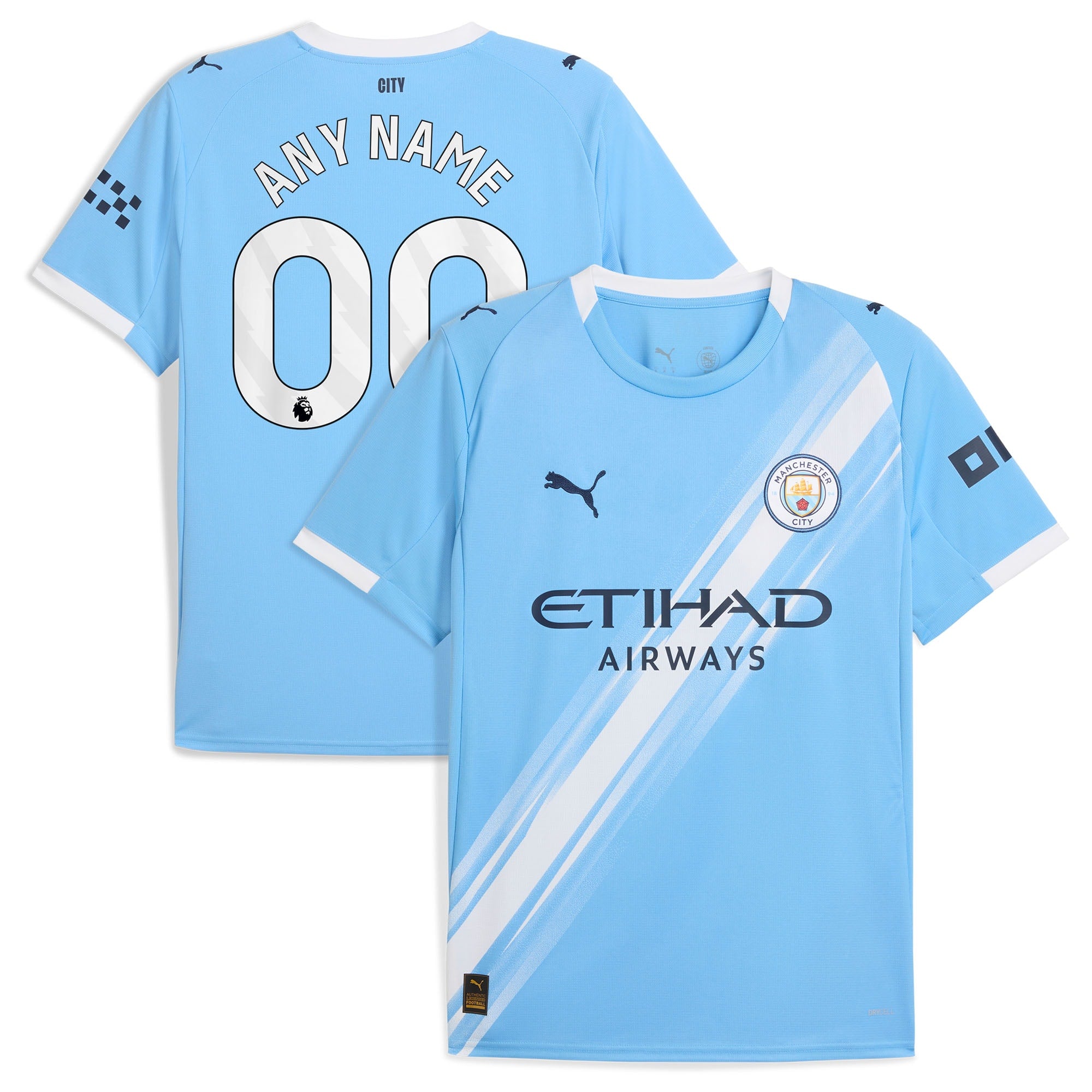 Manchester City Puma 2025/26 Away Replica Custom Jersey - Black/Light Blue/Green - Image 5