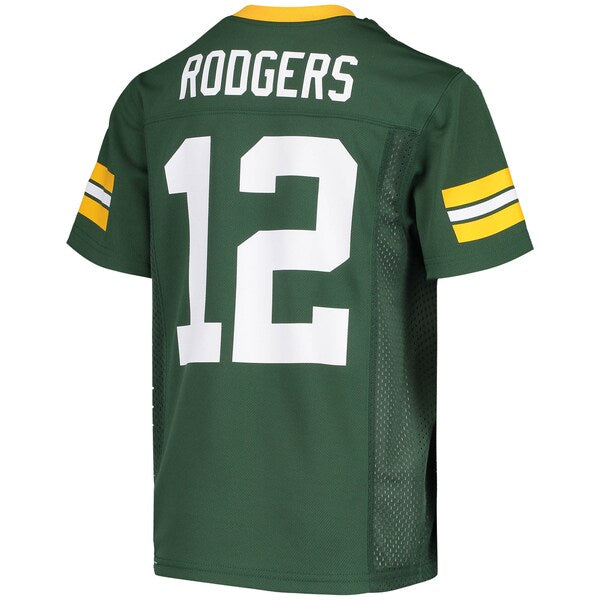 Aaron Rodgers Green Bay Packers Youth Replica Player Jersey - Green/White - Image 4