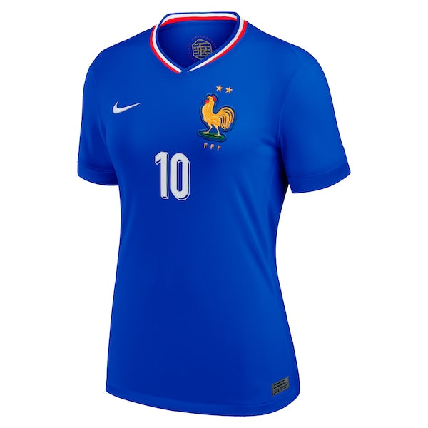 Kylian Mbappe France National Team Nike Women's 2024 Home Replica Jersey - Blue/White - Image 3