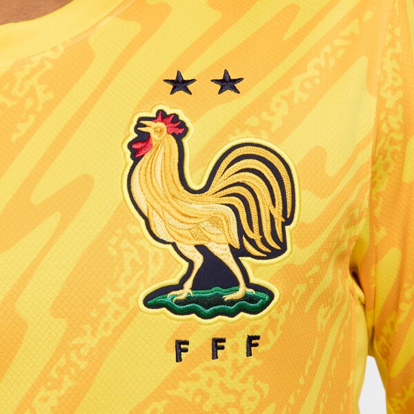 France National Team Nike 2024 Goalkeeper Replica Stadium Long Sleeve Jersey - Yellow - Image 3